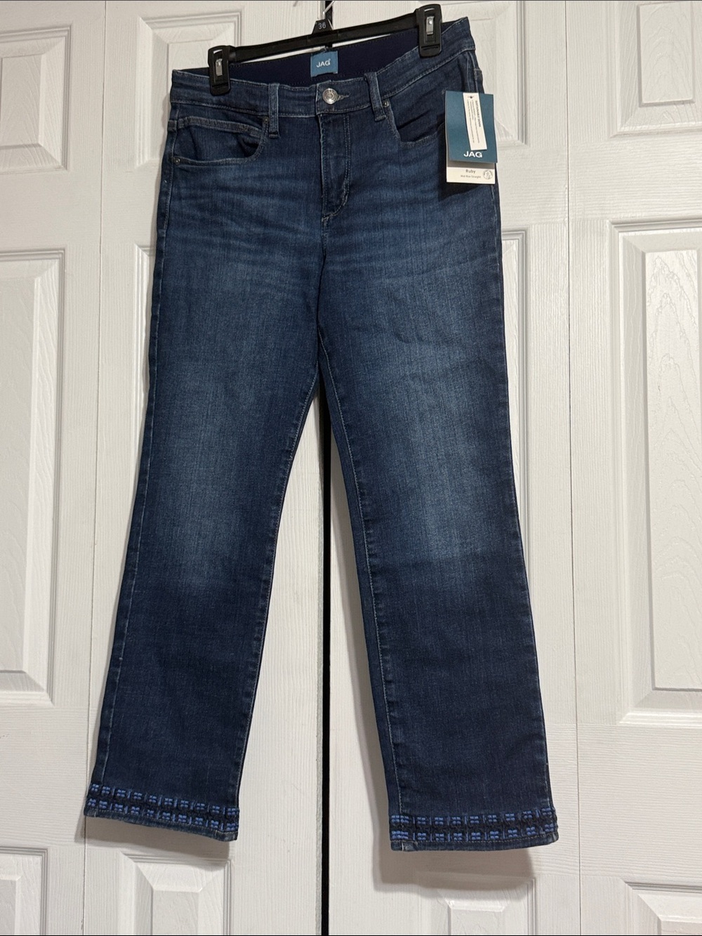 Jag Ruby NWT distressed embroidered denim jeans pants SIZE 12